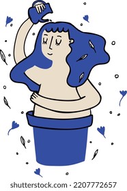 self care rutine vector with nature