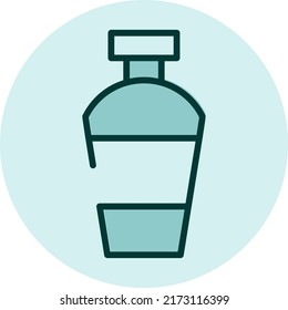 Self care shampoo, illustration, vector on a white background.