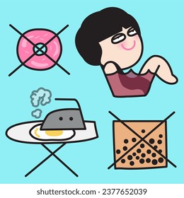Self Care Symbols. Self Love Icons Set. Loving Self Instruction Pictograms Concept Card Character illustration