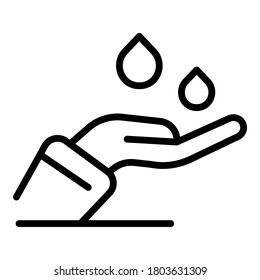 Self care water drops icon. Outline self care water drops vector icon for web design isolated on white background