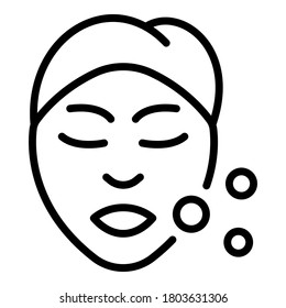 Self care woman face icon. Outline self care woman face vector icon for web design isolated on white background