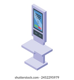 Self check out terminal icon isometric vector. Automated payment. Auto control