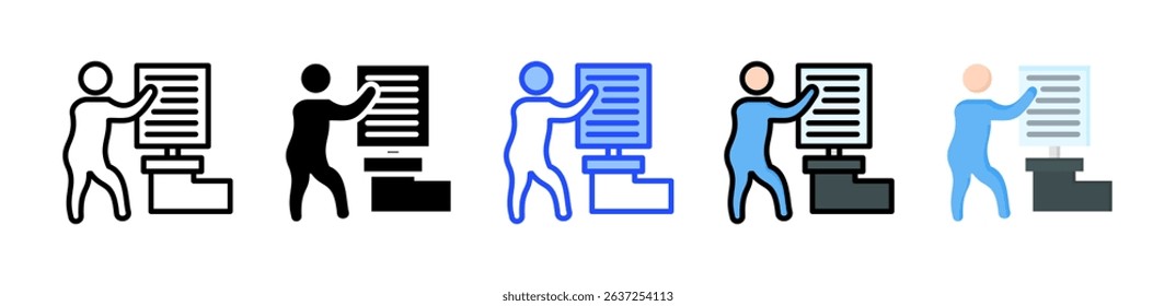 Self Checkout Icon Collection With Multiple Styles