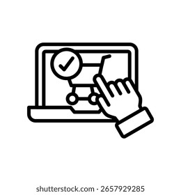 Self Checkout Icon Line Vector Illustration