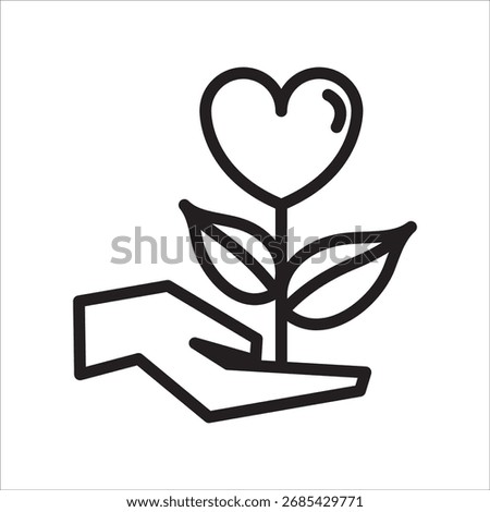  Self Compassion simple line icon