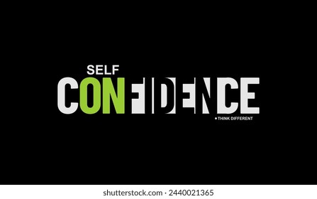 Self confidence, abstract typography modern design slogan. Vector illustration graphics for print t shirt, apparel, background, poster, banner, postcard and social media 