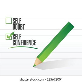 self confidence check mark illustration design over a white background