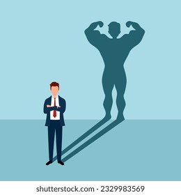 Self confidence and courage concept vector illustration. Leadership businessman.