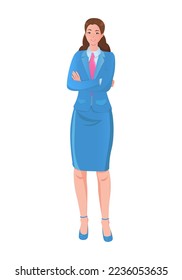 Self confidence and self esteem, success female. isolated illustration with businesswoman on a white background