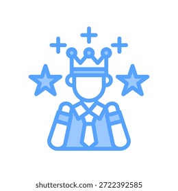 Ícone de autoconfiança - Ilustração de vetor azul