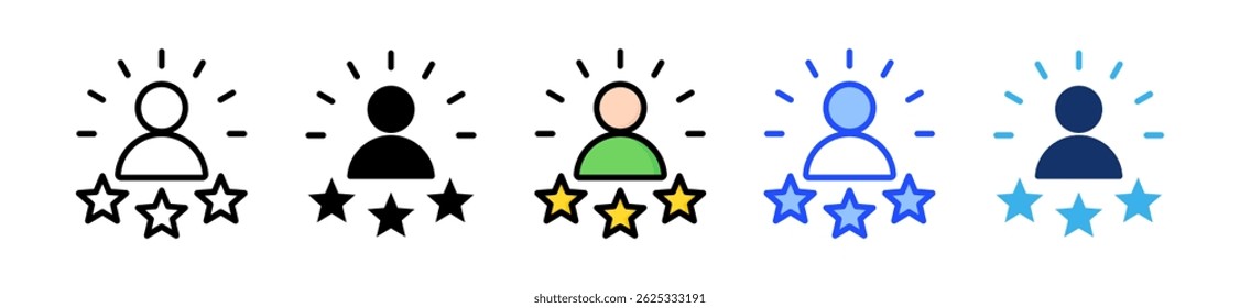 Self Confidence Icon Collection With Multiple Styles