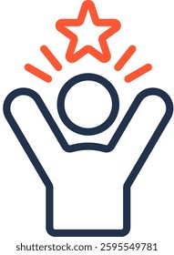Self Confidence Icon Color Line Vector Illustration