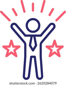 Self Confidence Icon Color Vector Illustration