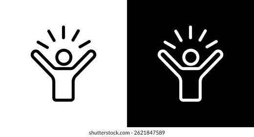 Self confidence icon concept stroke on white background