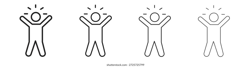 Self confidence icon concept. Thin line symbol. Simple outline style vector