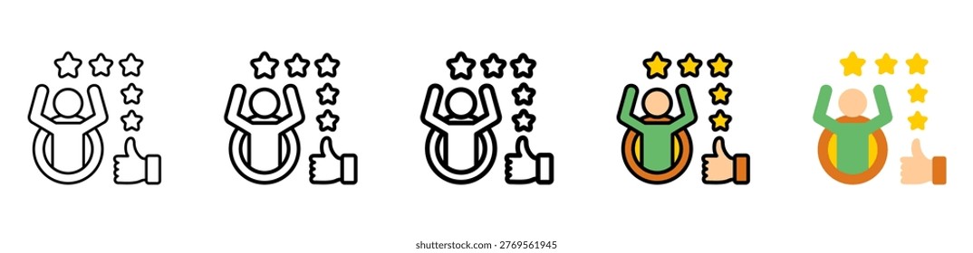 Self Confidence Icon With Differences and Colors Style Illustration