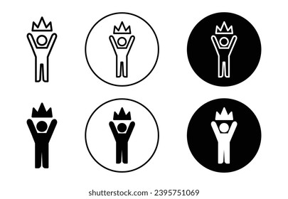 Self Confidence icon. self esteem or personal goal achievement in career symbol set. confident person or self confidence vector line logo