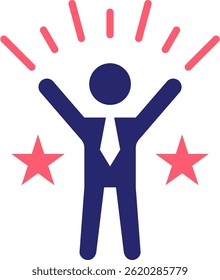 Self Confidence Icon Fill Vector Illustration