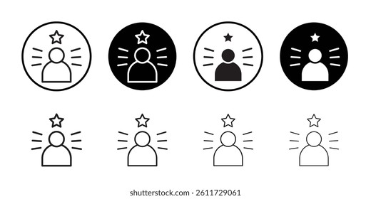 Self confidence icon Flat simple outline set