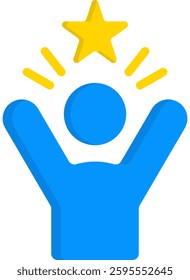 Self Confidence Icon Flat Vector Illustration