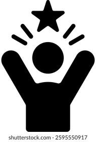 Self Confidence Icon Glyph Vector Illustration