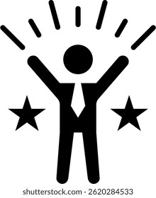 Self Confidence Icon Glyph Vector Illustration