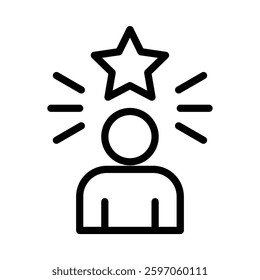 Self Confidence icon illustration in line style. Perfect for website mobile app presentation. Suitable for any user interface and user experience