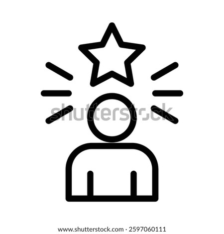 Self Confidence icon illustration in line style. Perfect for website mobile app presentation. Suitable for any user interface and user experience