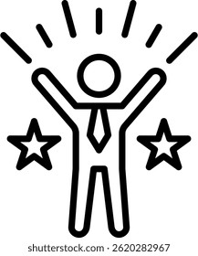 Self Confidence Icon Line Vector Illustration