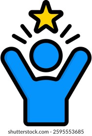Self Confidence Icon Lineal Color Vector Illustration