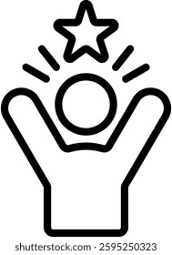 Self Confidence Icon Outline Vector Illustration
