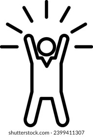 Self Confidence icon. Person with self esteem and motivation symbol. self confidence and achievement mindset while promotion and success vector. 