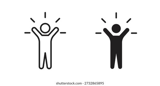 Self confidence icon pictogram template, Simple outline and filled style.