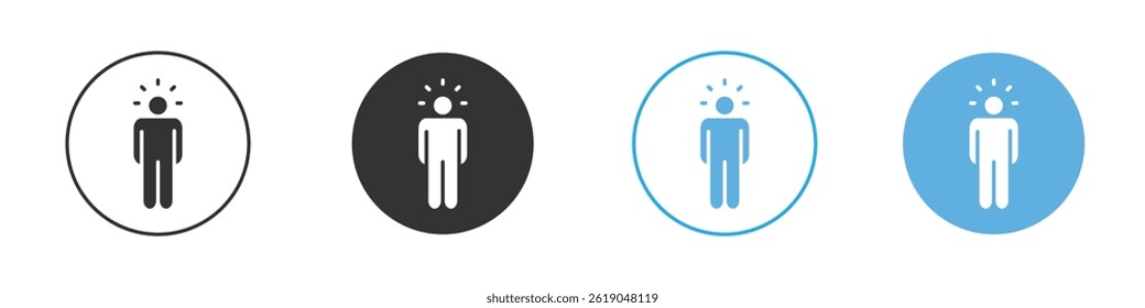 Self confidence icon simple flat vector icon pack
