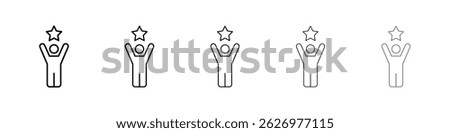 Self confidence icon Simple thin line flat symbol