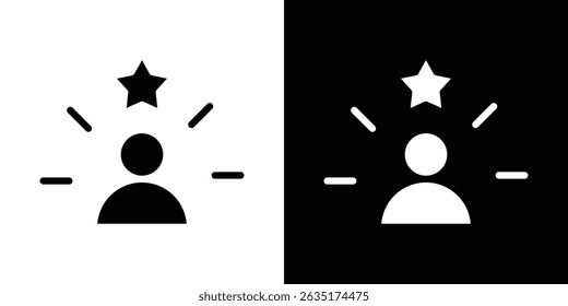 Self confidence icon in solid flat trendy design style.