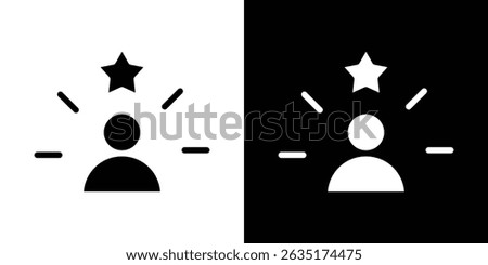 Self confidence icon in solid flat trendy design style.