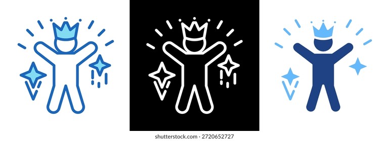 Self Confidence Icon triplestyle Vector Illustration