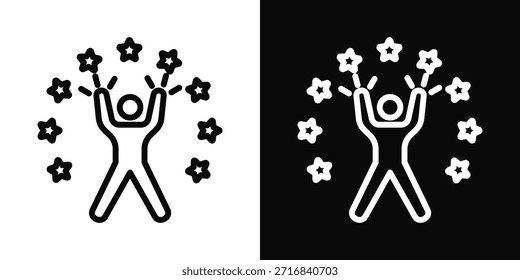 Self Confidence Icon White And Black Background Style