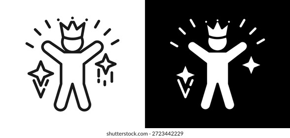 Self Confidence Icon Ilustración vectorial negro blanco