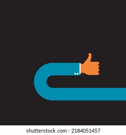  self confidence illustration, thumb up, like sigh going back.

