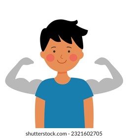 Self confidence kids concept vector illustration on white background.