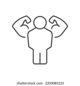 Self confidence line outline icon