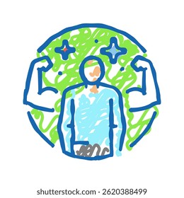 self confidence motivation doodle icon sketch vector. self confidence motivation sign. isolated symbol illustration