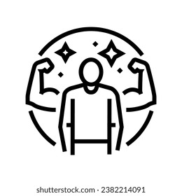 self confidence motivation line icon vector. self confidence motivation sign. isolated contour symbol black illustration
