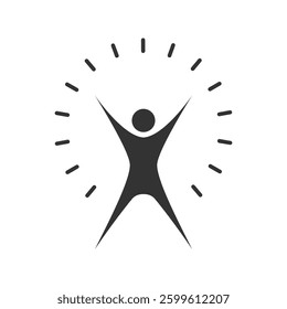 Self confidence or motivation success icon isolated vector illustration on white background.