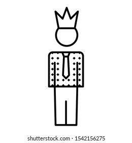 Self confident business Person concept vector crown man icon design