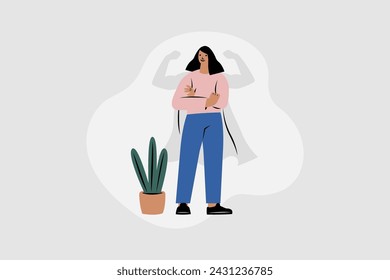 Self Confident Woman Vector Illustration