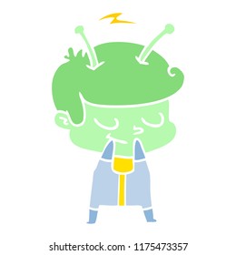 espacio de dibujos animados de color plano con conciencia propia