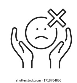 Self control black line icon. Ability to regulate one's emotions, thoughts, and behavior in the face of temptations and impulses. Pictogram for web page, mobile app, promo. Editable stroke.
